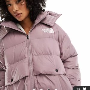 The North Face puffer smoky pink size s